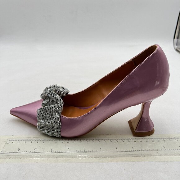 YDN Fuchsia Pointed Toe Slip on Pumps Special High Heel Shoes Party Prom Shoe - Picture 2 of 8